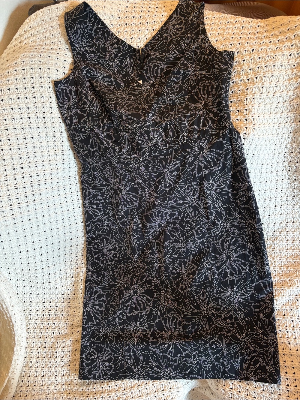 GAP Black Dress with White Floral Outline